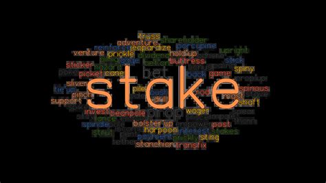 What is another word for at stake .